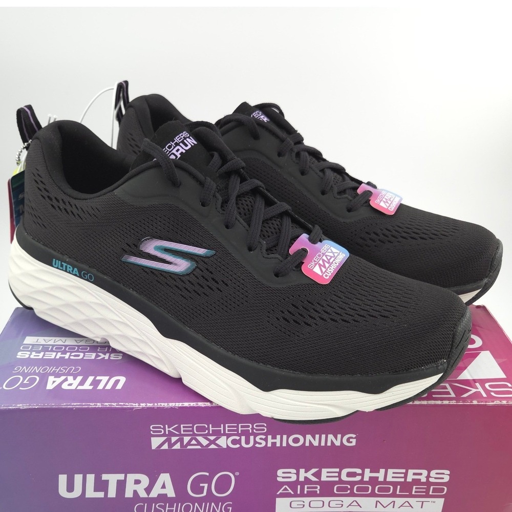 Skechers Max Cushioning Elite Sneakers Women 11 Black Running Walking Shoes NEW